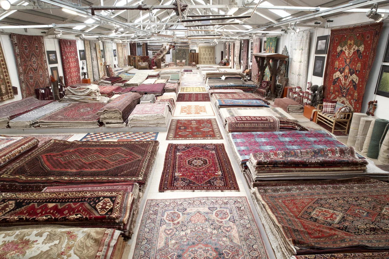 A wide view across the Ramezani showroom floor